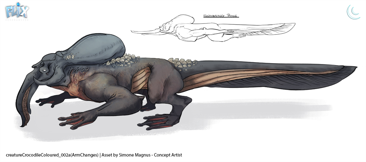 Concept art: Reptile creature concept design for indie game Eden Star.