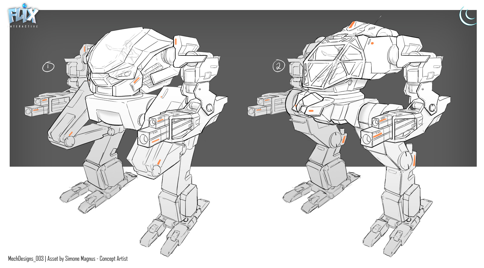 Concept art: Bipedal Mech design concept design for indie game Eden Star.